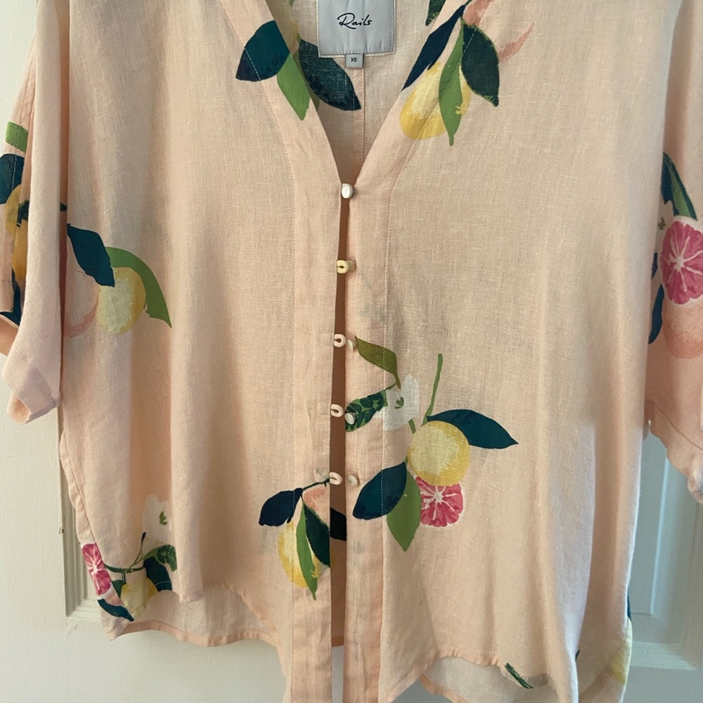 Rails linen cropped/tie summer shirt